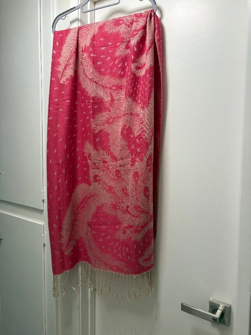 100% cashmere pashmina - peacock feather pattern